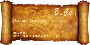 Balog Csenge névjegykártya